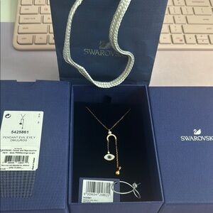 Swarovski Gold and Silver Evil Eye Necklace